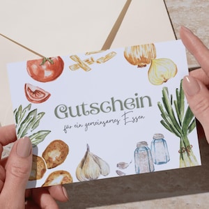 Gutschein für gemeinsames Essen | Erlebnisse für Paare, Freunde und Familie | Personalisierbar, DIY PDF zum Ausdrucken, Last Minute Geschenk