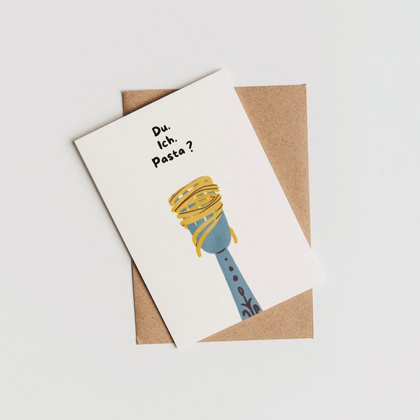 Invitation Pasta Food Card to Print PDF Instant Download Digital Print Printable Postcard Gift Idea Voucher Girlfriend Boyfriend