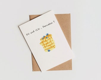 Invitation Pancakes Food Card to Print PDF Instant Download Digital Print Printable Postcard Gift Idea Voucher Girlfriend