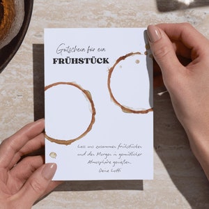 Frühstück Gutschein zum Ausdrucken | Geschenkidee für gemeinsame Zeit | Digitaler Download, Personalisierbar & DIY