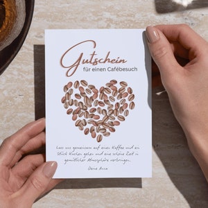 Voucher na kawę i ciasto do wydrukowania | Pomysł na prezent za wizytę w kawiarni | Wersja cyfrowa do pobrania, karta na wspólny czas, last minute