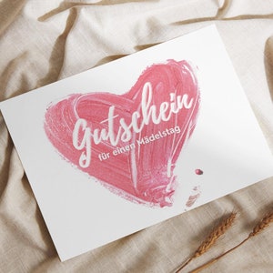 Mädelstag Gutschein zum Ausdrucken | Geschenkidee für Beste Freundin, Geschenk, Digitaler Download, Editierbar & Personalisierbar, DIY Karte