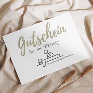 Gutschein Massage Wellness Entspannung zum Ausdrucken PDF Download Digital Print Druckbar Editierbar Personalisierbar Postkarte Geschenk