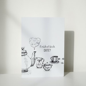 Carte d'invitation pour petit-déjeuner à imprimer en PDF Téléchargement instantané Impression numérique Carte postale imprimable Idée cadeau Chèque ami