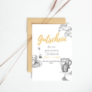 Bon à imprimer modèle PDF télécharger impression numérique carte postale personnalisable chèque cadeau de dernière minute cadeau petit déjeuner