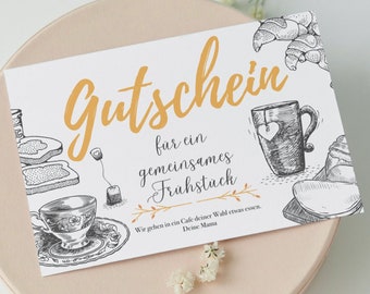 Voucher to print Eat breakfast PDF Download Digital Print Printable Editable Personalizable Postcard gift idea café
