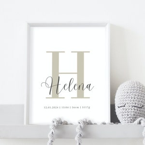 Personalisiertes Poster Namensposter Geburtsposter Kinderzimmer Babyzimmer Geschenk zur Geburt Baby Buchstaben Namen DIGITALER DOWNLOAD
