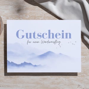 Wanderausflug Gutschein zum Ausdrucken | Geschenkidee für Oma, Opa, Freunde & Naturfreunde | Digitaler Download, Personalisierbar, DIY Karte