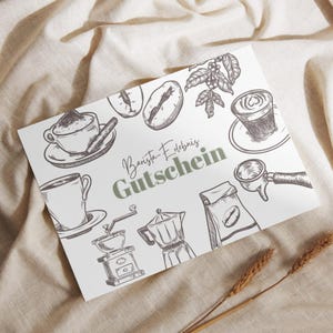 Barista Erlebnis Gutschein | Geschenkidee für Kaffeeliebhaber & Paare | Personalisierbar, DIY PDF zum Ausdrucken, Last-Minute Geschenk