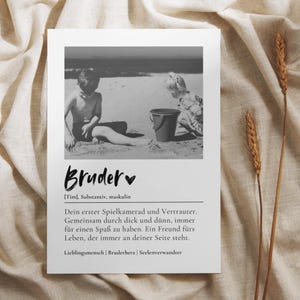 Personalisierte Definitionskarte für Bruder | Geschenk zum Ausdrucken | Digitaler Download mit Name & Foto, Last Minute Geschenkidee
