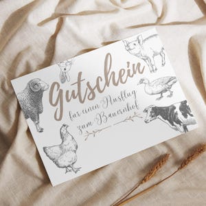 Gutschein für einen Ausflug zum Bauernhof | Erlebnisgeschenk für Familien und Tierliebhaber, Digitaler Download, DIY Gutschein