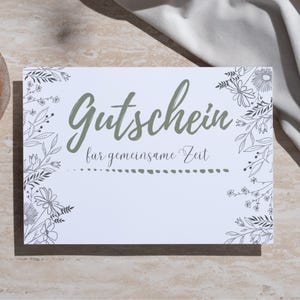 Tijd samen voucher om uit te printen | Cadeau-idee voor oma, opa, moeder, vader, vrienden | Digitale download, personaliseerbaar, DIY-kaart