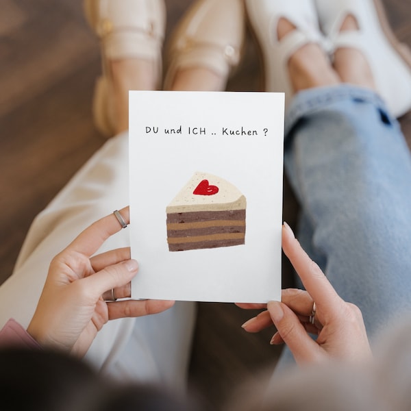 Invitation Cake Food Card to Print PDF Instant Download Digital Print Printable Postcard Gift Idea Voucher Girlfriend Boyfriend