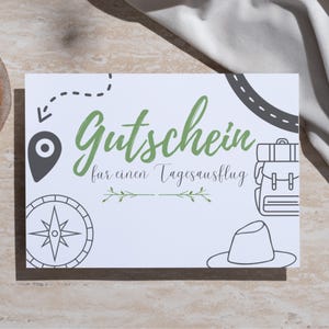 Gutschein für gemeinsamen Tagesausflug | Erlebnisgeschenk für Paare, Familie & Freunde | DIY zum Ausdrucken, Personalisierbar, Last Minute