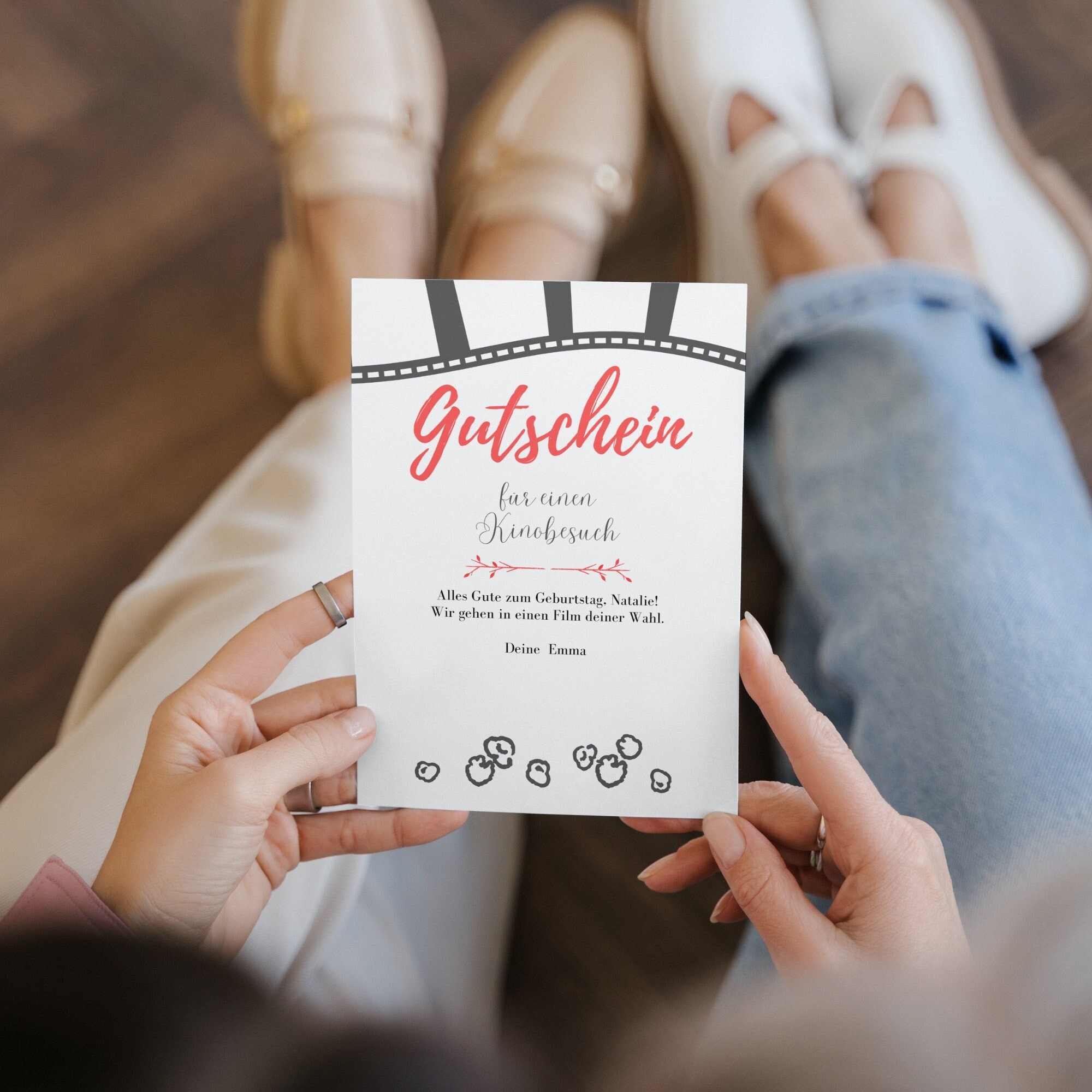 Voucher to print Template PDF Download Digital Print Personalizable Postcard Last Minute Gift Voucher Gift Cinema Film