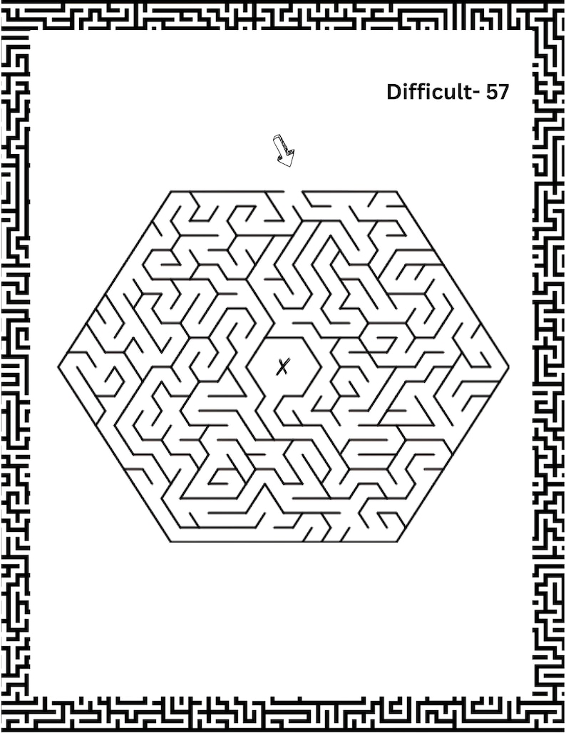 Endless Mazes 100 Maze Puzzle Printable Book Medium and Difficult Maze