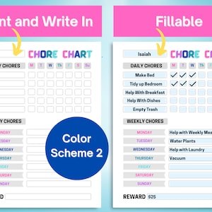 Chore Chart for Kids, Editable Chore Chart for Kids, Editable Chore ...