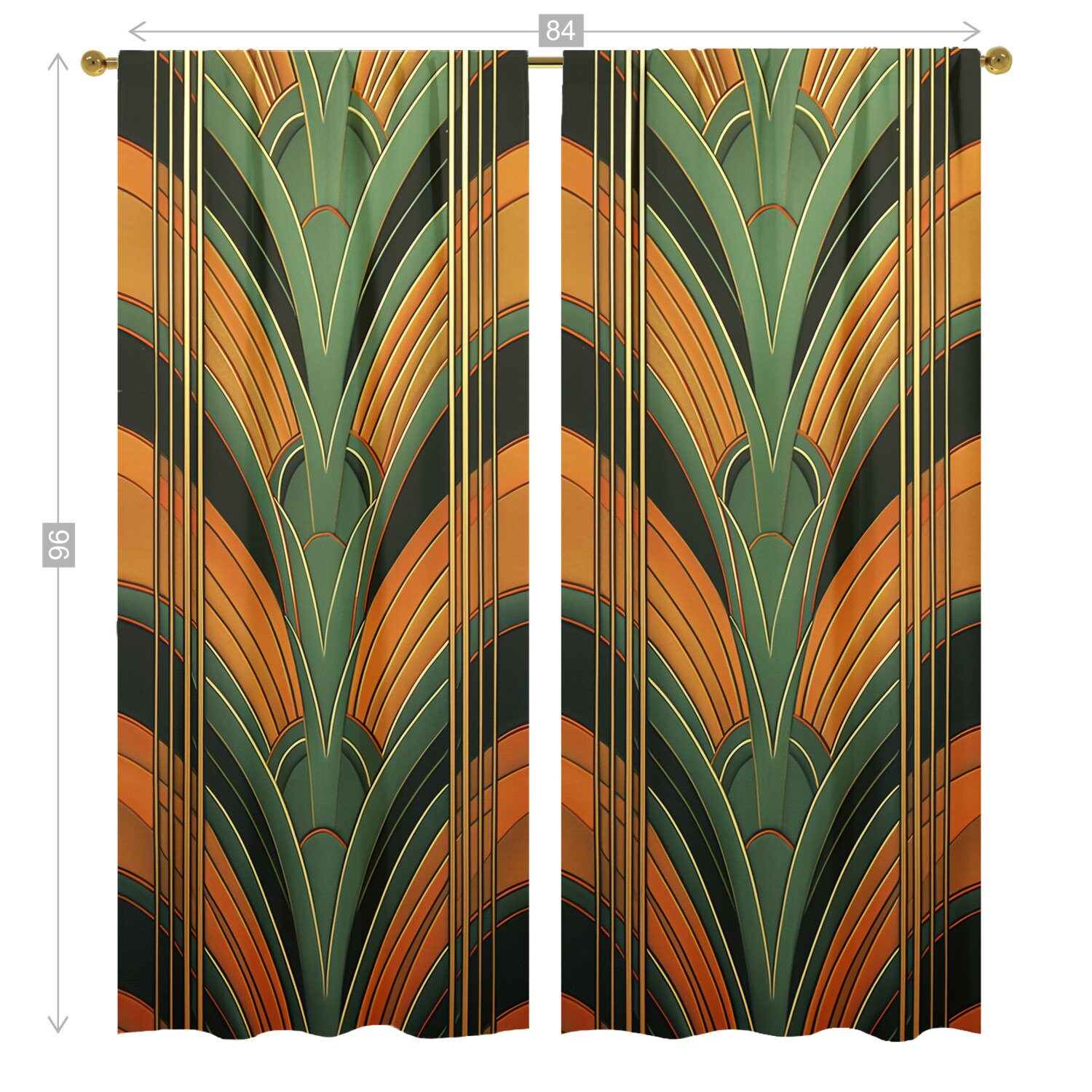 Fancy Art Deco Style Curtain Set 1920's Streamline - Etsy