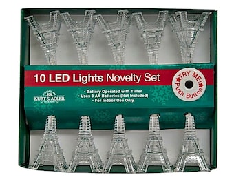 Eiffel Tower String Light Set - 10 LED Clear/White - Unique **FREE SHIPPING**