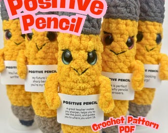 Positive Pencil Amigurumi Crochet Pattern – Easy Teacher Gift (PDF Pattern)
