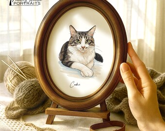 Custom Watercolor Cat Portrait, Hand Drawn Cat Painting from Photo, Personalized Pet Loss Illustration, Cat Memorial & Cat Lovers Gift