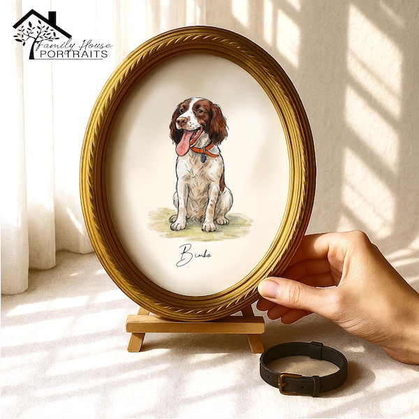 Aquarellporträt zum Gedenken an ein verstorbenes Haustier – Individuelles Hundegemälde, personalisiertes Erinnerungsstück für Tierliebhaber