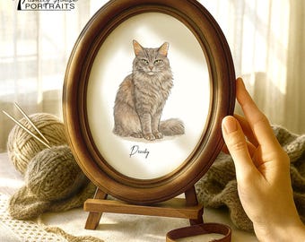 Mini Custom Watercolor Cat Portrait, Pet Portraits from Photos, Pet Painting, Custom Tiny Paintings, Miniature, Cat Memorial, Cat Loss Gift