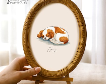 写真から手描きしたペットの肖像画、水彩画の犬の追悼ギフト、犬のお母さんへの心のこもったペットギフト、犬好きの方への犬の追悼ギフト