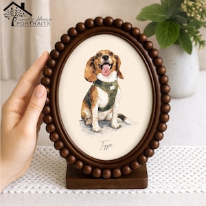 Retrato personalizado de perro "Cuddle Bug" a partir de una foto, pintura en acuarela, regalo para el Día del Padre para amantes de los perros, retrato personalizado de mascotas, arte para amantes de los perros.