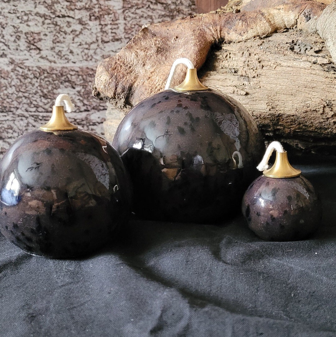 Handmade Clay Oil Lamp Ball Oil Lamp Set Etsy
