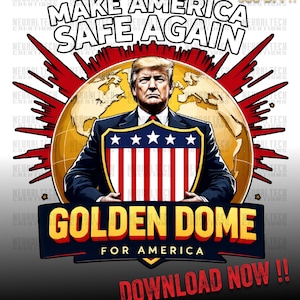 Cúpula Dorada Digital Trump para Estados Unidos PNG, Devolver la seguridad a Estados Unidos, Escudo Antimisiles, Regalo de Maga, Salvar a Estados Unidos, Protección de la Cúpula Dorada