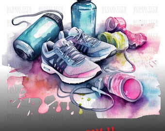Crossfit Gym Clipart Watercolor png Gym png Instant download Fitness Crossfit games Workout clipart Crossfit Workout Crossfit open