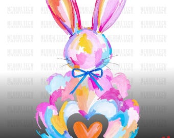 Pastel Bunny Wall art Gift, bunny coquette bow png, pink bunny png, easter png, retro easter png, Png, Girls easter png, preppy easter png