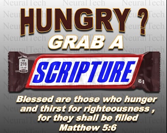 Matthew 5:6 Scripture PNG, Christian Humor, Religious Printable Art (Digital Download)