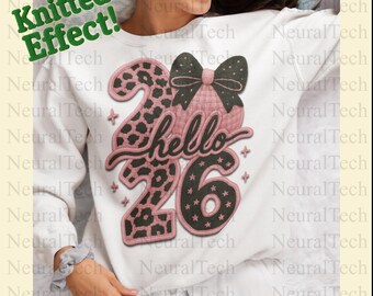 Frohes Neues Jahr 2026 Png, trendiges Silvester Png, Schwarz Und Gold Pailletten Glitzer Png, Faux Leopard Neujahr Shirt Design, Hallo 2026 Png