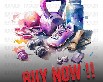 Crossfit Gym Clipart Watercolor png Gym png Instant download Fitness Crossfit games Workout clipart Crossfit Workout Crossfit open