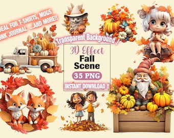 Höstscener clipart, höst clipart set, pumpa höst fussy cut clipart, höst- och hösthelgdagbok, höststuga clipart png