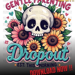 Zacht ouderschap drop-out sarcastische moeder retro schedel trendy moeder skeletontwerp retro moederschap sublimatie grappige moeder png-ontwerp png