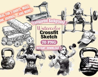 Crossfit Gym Clipart Watercolor png Gym png Instant download Fitness Crossfit games Workout clipart Crossfit Workout Crossfit open Fussy Cut