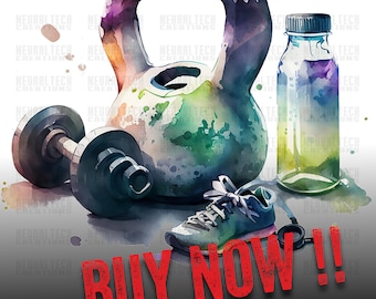 Crossfit Gym Clipart Watercolor png Gym png Instant download Fitness Crossfit games Workout clipart Crossfit Workout Crossfit open