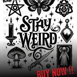Restez étrange Witchy PNG Witchy Vibes céleste Halloween Edgy Png Grunge Png gothique sorcière rituel bohème Png Halloween humour gothique Girly ORIGINAL