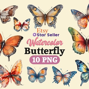 Butterfly Png, Watercolor Butterfly, Butterfly clipart, Butterfly Sublimation, Butterfly art, Butterfly, Butterfly digital, Png Bundle