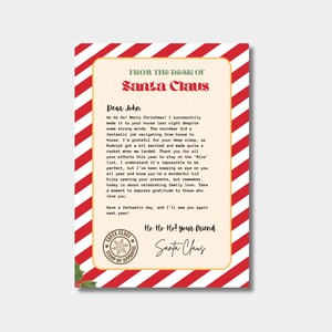 Brief van de kerstman, BRIEF van de kerstman, kerstman briefpapier kerstman brief, instant download, kerstman brief canvas. Bewerkbare sjabloon
