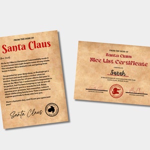 KERST Kerstman brief, BRIEF van de Kerstman, mooie lijstcertificaat, Kerst Kerstman brief, Instant Download, Santa Letter Bundel. 2. Kanva