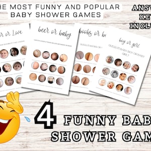 FUNNY Baby Shower GAMES, Minimalist Game Bundle, Baby Shower Minimalist Baby Shower Package, Classic Baby Shower Games, labor or love