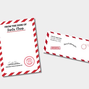 Bundel Santa Letter, BRIEF van Santa, ENVELOP SJABLOON, Christmas Santa Letter, Instant Download, Santa Letter Bundel. Kanva