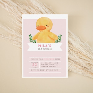 Duck Birthday Party Invitation: Kids Neutral Invite (Editable Digital Download)