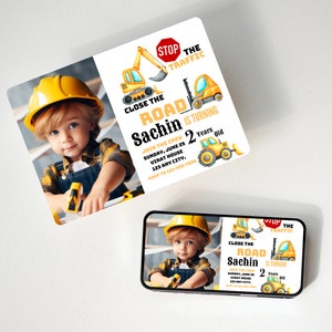 Construction Birthday Invitation - Editable ANY Age - Party - Dump Truck - Crane -  Edit NOW! - DIGITAL Printable Invite 5” x 7” Smartphone
