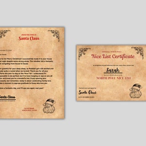 KERST Kerstman brief, BRIEF van de Kerstman, mooie lijstcertificaat, Kerst Kerstman brief, Instant Download, Santa Letter Bundel. 2. Kanva