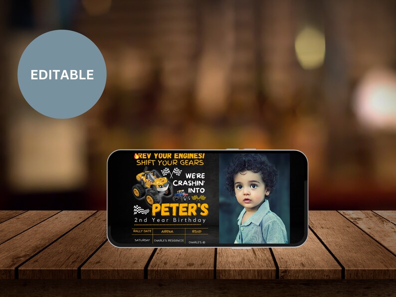 Truck Rally Editable Birthday Invitation Party Invitation - Etsy